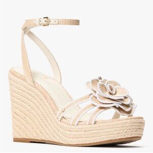 ♠️ Kate Spade Flora Straw Espadrille Wedge Sandal♠️, Natural NIB